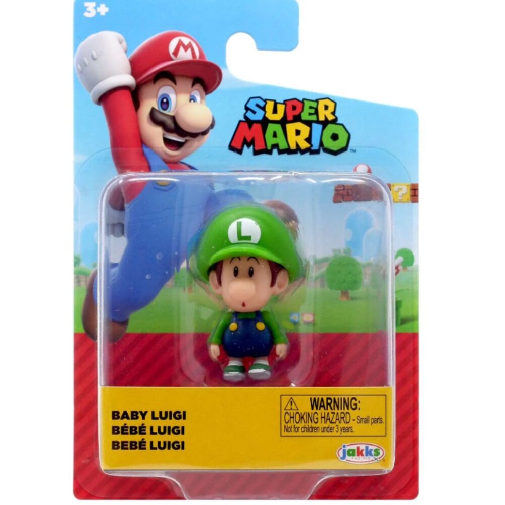 NEW Jakks 42544 BABY LUIGI 2.5 Inch Mini-Figure Super Mario Bros Nintendo toy